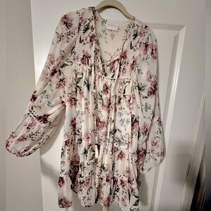 Floral print long sleeve dress